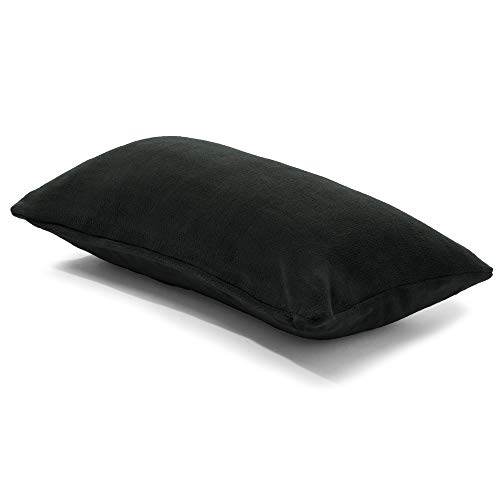 CelinaTex Xanio poduszka dekoracyjna z poduszką wewnętrzną 40 x 80 cm czarna Coral-Fleece poduszka na sofę z mikrofibry poduszka do przytulania