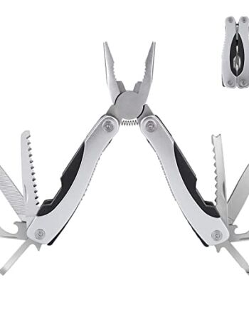 Narzędzie wielofunkcyjne Rscolila 15 w 1 kompaktowa składana kieszonka wiele narzędzi ze stali nierdzewnej trwałe szczypce na kemping wędrówki outdoorowe survivalowe z nylonowym pokrowcem