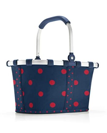 Reisenthel Carrybag XS – stabilny koszyk na zakupy w formacie XS z praktyczną kieszenią wewnętrzną – eleganckie i wodoodporne wzornictwo, Mixed Dots Red, XS, na co dzień