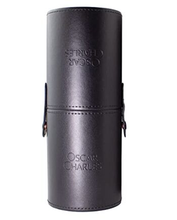 Oscar Charles Uchwyt na pędzle do makijażu, etui na pędzle do makijażu skóra PU podróżny uchwyt do przechowywania makijażu