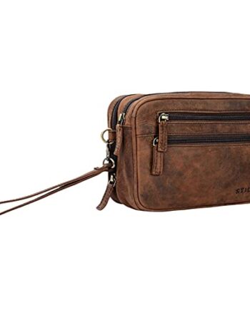 STILORD 'Nero' torba na nadgarstek skóra mêska z podwójn± komor± Vinta