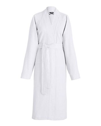 Zimowy szlafrok kąpielowy Jacquard Francais 2284 Polygon bawełna biały 35 x 28 cm