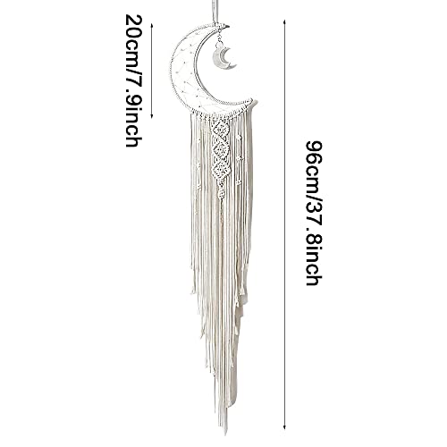 Makrama, łapacz snów dla dzieci, łapacz snów, w stylu boho, do sypialni, na balkon, do salonu, pokoju dziecięcego, dekoracja (beżowo-biały) - obrazek 9