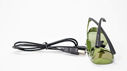 2 x Hi-Shock Lime Heaven DLP Link okulary 3D do projektorów/projektorów DLP 3D | kompatybilne z Acer, BenQ, Viewsonic, Optoma, LG | 96-200 Hz, 32 g, do ładowania przez USB - obrazek 5