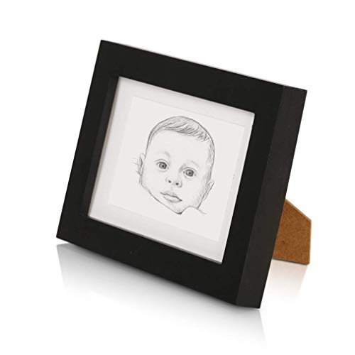 Classic by Casa Chic Ramka na zdjęcia z litego drewna, 15 x 10 cm, szklany front, z passe-partout, szerokość ramy 2 cm, czarna, 3 sztuki, drewno, 6 x 4 - obrazek 3