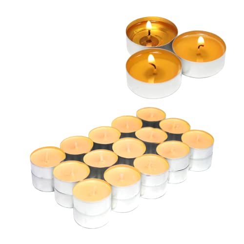 Candelo 30-częściowy zestaw wysokiej jakości podgrzewaczy Ambiente - Tropical Mango - świeczki typu tealight w aluminiowej obudowie 1,5 x 3,8 cm - czas palenia 4 godziny - obrazek 3