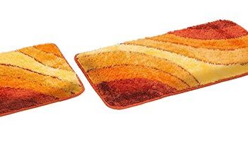 S&S-Shop Zestaw mat łazienkowych, terakota, fale, 2-częściowy, antypoś