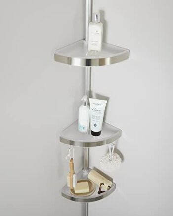 House and Homestyle Szafka łazienkowa kolekcja narożna od podłogi do sufitu, listwy plastikowe aluminium zestaw montażowy ze stali nierdzewnej w pudełku, jeden rozmiar