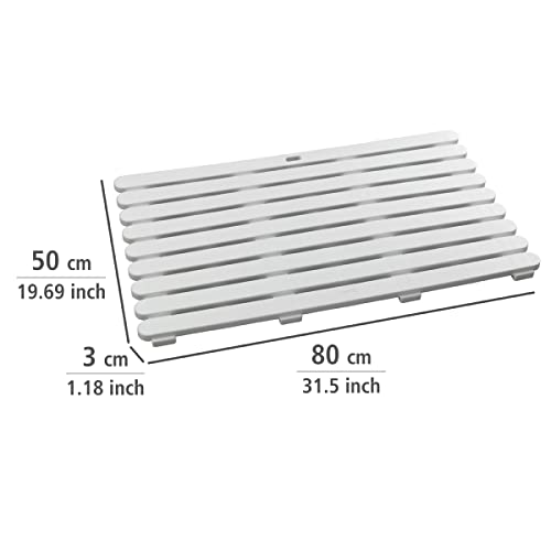 WENKO Mata łazienkowa do wnętrz i na zewnątrz biała, 50 x 80 cm, mata łazienkowa, ruszt pod prysznic, łazienkę, basen, sauna o antypoślizgowej strukturze - obrazek 5