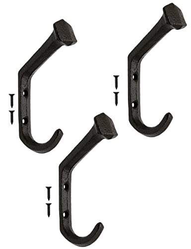 FUXXER® Ciężkie rustykalne masywne żelazne haczyki do garderoby, wiesz - obrazek 5