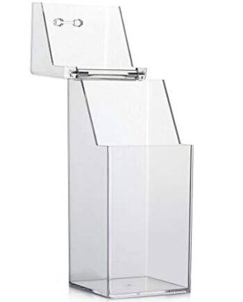 QUUPY Organizer na pędzle do makijażu, pędzel kosmetyczny, uchwyt do przechowywania ołówków do brwi, z pokrywką, przezroczysty, akrylowy, pyłoszczelny, do przechowywania biżuterii, do komody, sypialni, łazienki