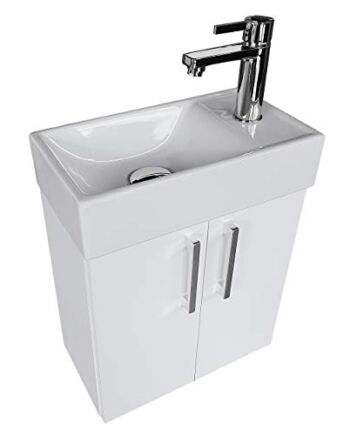 Szafka do mycia rąk biała z umywalką ceramiczną 40 x 22 cm lewo/prawe