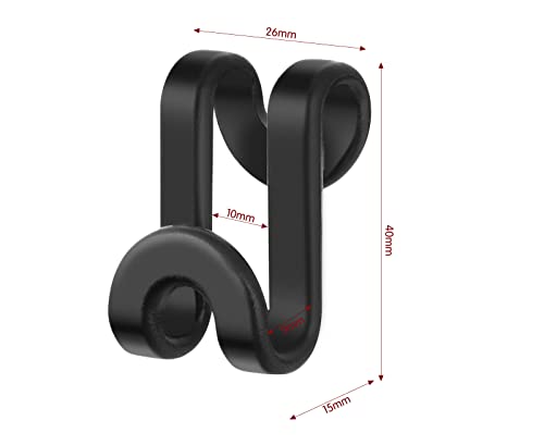 PANSYFEN 20 sztuk wieszaków na ubrania, mini wieszaki na ubrania, haczyki łączące, organizer na wieszaki na ubrania, z żywicy, oszczędność miejsca w szafie na ubrania (kolor czarny) - obrazek 7