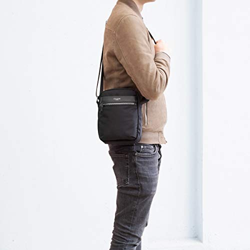 David jones - Męska Torba na Ramię Mała - Nylonowa Torba Listonoszka - Torby Crossbody Messenger Wiele Kieszeni - Mężczyzn Torebka Robocza Biznesowa Biurowa - Czarny - obrazek 6