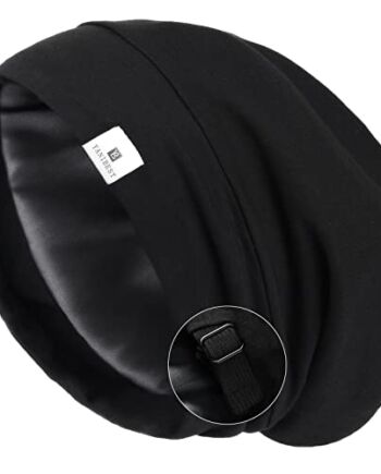 YANIBEST Satynowa czapka do spania z kręconymi włosami – luźna czapka beanie i jedwabna czapka z jedwabną podszewką dla kobiet