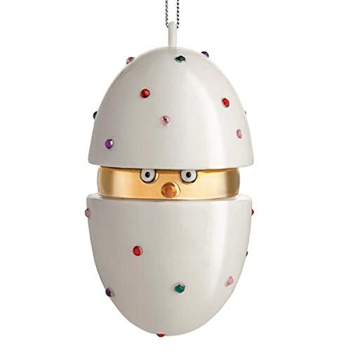 Alessi MJ16 1 Piacere, Pulcino il Grande kula dekoracyjna - porcelana. Ręcznie dekorowana, wielokolorowa, 5,60 x 5,60 x 9,50 cm - obrazek 2