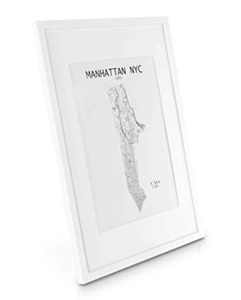 Classic by Casa Chic - Ramka z litego drewna na zdjęcie w formacie A2 lub zdjęcie w formacie A3 z Passe-Partout - Szkło akrylowe - Biel