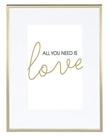 Hama Ramka na zdjęcia 10 x 15 cm (ramka na zdjęcia z metalu, ramka na portrety z aksamitną tylną ścianką do postawienia i zawieszenia) złota matowa