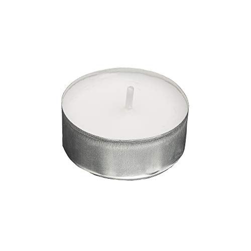 Smart Planet® świece Ambiente – 100 sztuk świeczki typu tealight zestaw świeczek w aluminiowej obudowie w kolorze białym – długi czas palenia - obrazek 3