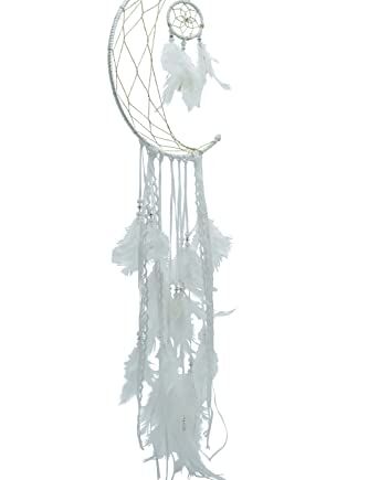 HEITMANN DECO - Łapacz snów półksiężyc - kolory bzu - ok. 22 x 70 cm - dekoracja ścienna