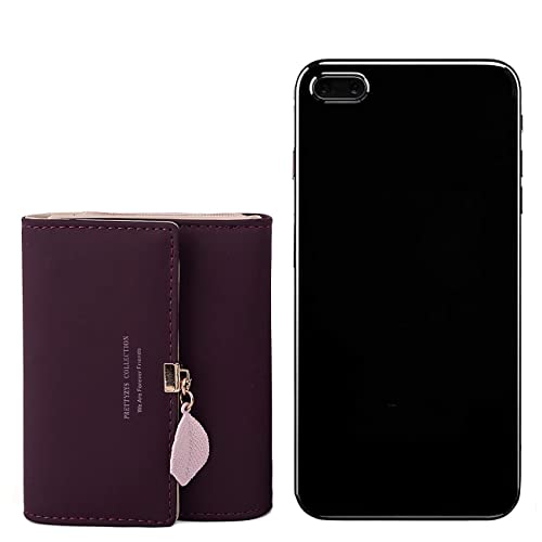 Portfel damski z gładkiej i miękkiej sztucznej skóry, mały i krótki, w - obrazek 6