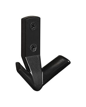 ALUSFERA Wieszaki ścienne z metalu – uniwersalne haczyki do montażu na ścianie – 1 sztuka ze śrubami, mały model V – czarny mat