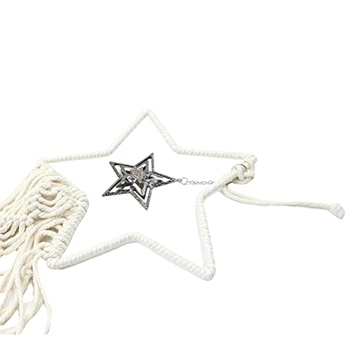 mimzemamz Nice Dream Makramee łapacz snów ręcznie wykonany – duża ozdoba na ścianę w stylu boho, ozdoba na baby shower Car wesele, dekoracja domu, prezent, do sypialni, salonu, dekoracja (biała) - obrazek 6