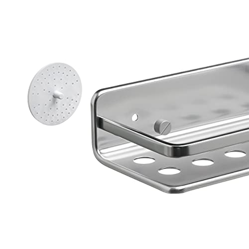 Tatay zestaw 2 półek na prysznic narożny księżycowy, 100% ze stali nierdzewnej, minimalistyczny design, 10 lat gwarancji, wymiary 20 x 20 x 5,5 cm - obrazek 8