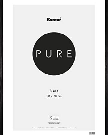 Komar Drewniana ramka na zdjęcia czarna 50 x 70 cm z wysoce przezroczy