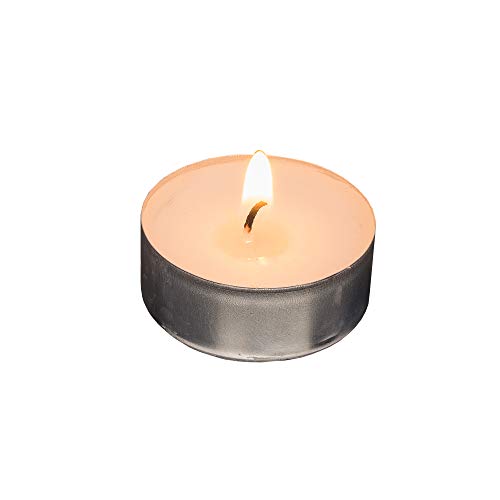 Smart Planet® świece Ambiente – 100 sztuk świeczki typu tealight zestaw świeczek w aluminiowej obudowie w kolorze białym – długi czas palenia - obrazek 2