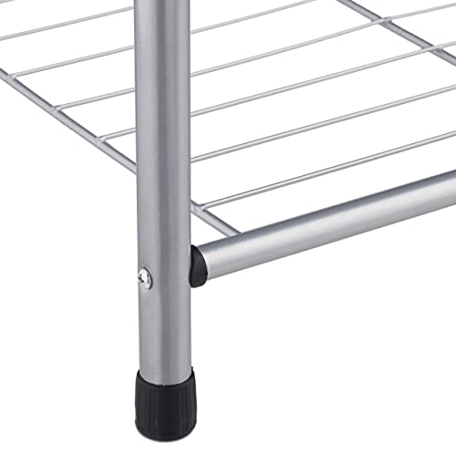 Relaxdays Garderoba z półką na buty, 4 pary butów, 4 haczyki, 1 drążek na ubrania, garderoba do przedpokoju, wys. x szer. x gł. 173 x 60 x 31 cm, szara, 173 x 60 x 31 cm - obrazek 3