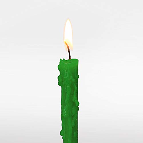 NKlaus 25 x zielony wosk pszczeli 21 cm soty świece stołowe rytualne ś - obrazek 3