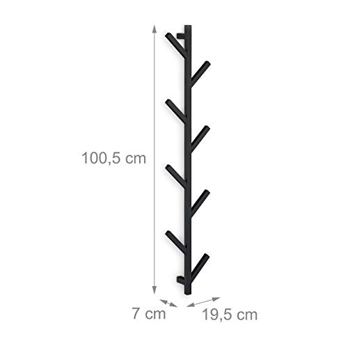 Relaxdays Garderoba ścienna z 8 haczykami, zajmuje mało miejsca, dekor - obrazek 5