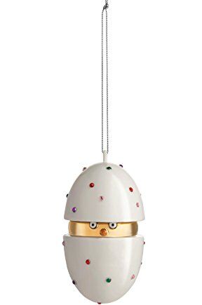 Alessi MJ16 1 Piacere, Pulcino il Grande kula dekoracyjna - porcelana. Ręcznie dekorowana, wielokolorowa, 5,60 x 5,60 x 9,50 cm