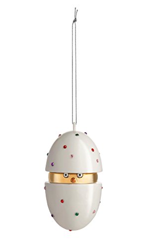 Alessi MJ16 1 Piacere, Pulcino il Grande kula dekoracyjna - porcelana. Ręcznie dekorowana, wielokolorowa, 5,60 x 5,60 x 9,50 cm