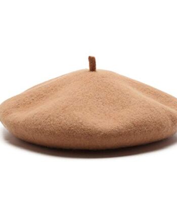 Kono Damska beret styl francuski czapka beanie jednolity kolor zima ciepła wełna mieszanka czapka