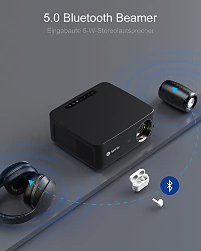 Projektor WiFi, Projektor FunFlix Full HD 5G WiFi Bluetooth, Natywny projektor 1080P Projektor kina domowego 4K, - obrazek 3