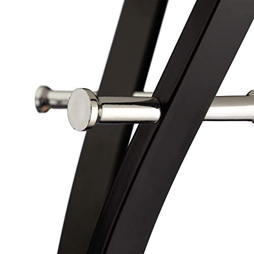 Relaxdays Metalowy wieszak na ubrania, wolnostojący stojak na kurtki, 9 haczyków, garderoba stojąca, 184 x 61 x 54,5 cm, czarny - obrazek 3