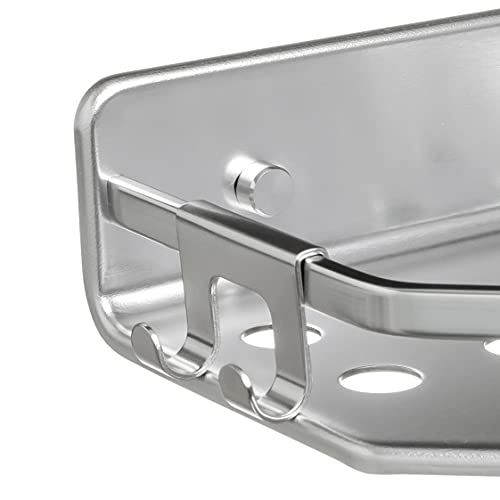 Tatay zestaw 2 półek na prysznic narożny księżycowy, 100% ze stali nierdzewnej, minimalistyczny design, 10 lat gwarancji, wymiary 20 x 20 x 5,5 cm - obrazek 7