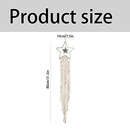 mimzemamz Nice Dream Makramee łapacz snów ręcznie wykonany – duża ozdoba na ścianę w stylu boho, ozdoba na baby shower Car wesele, dekoracja domu, prezent, do sypialni, salonu, dekoracja (biała) - obrazek 8