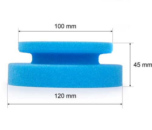 DETAILINGPADS Ręczne pady do polerowania - gąbka polerska 120/45 mm + rękawiczka – odporna na wysokie temperatury – klasyczna gąbka do polerowania – trwała tarcza polerska – narzędzie do polerowania – zestaw do lakierowania samochodowego - obrazek 4