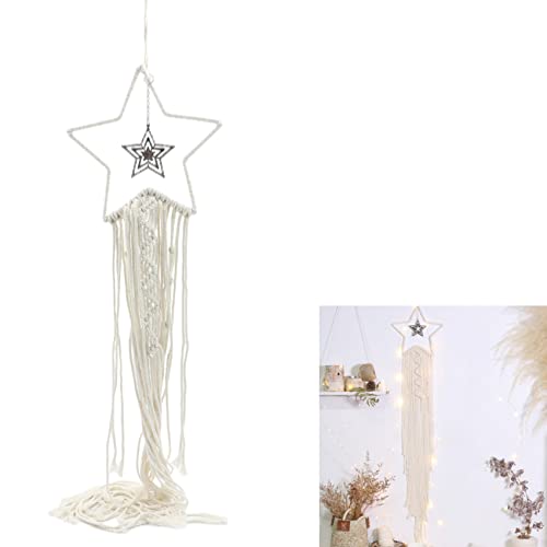 mimzemamz Nice Dream Makramee łapacz snów ręcznie wykonany – duża ozdoba na ścianę w stylu boho, ozdoba na baby shower Car wesele, dekoracja domu, prezent, do sypialni, salonu, dekoracja (biała)