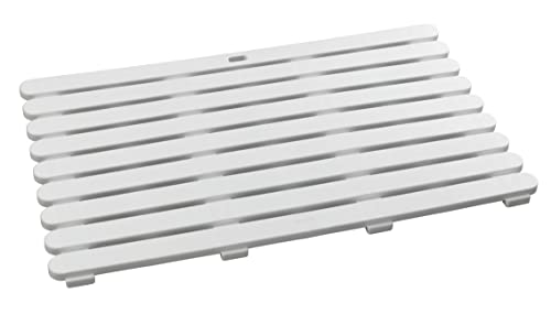 WENKO Mata łazienkowa do wnętrz i na zewnątrz biała, 50 x 80 cm, mata łazienkowa, ruszt pod prysznic, łazienkę, basen, sauna o antypoślizgowej strukturze - obrazek 4