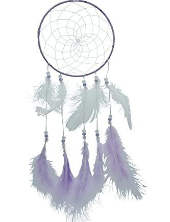 HEITMANN DECO - Łapacz snów z piórami - kolory bzu - ok. 16 x 40 cm -