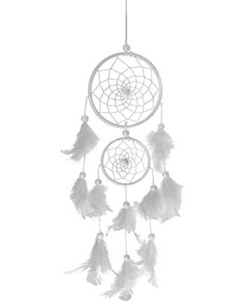 Łapacz snów, ręcznie wykonany łapacz snów, łapacz snów, z piórami, dekoracja do sypialni, na wesele, jako ozdoba na ścianę, ornament dla dziewczynki, prezent