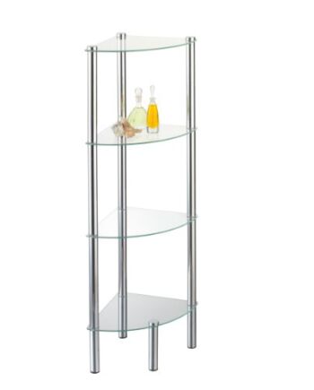 Axxentia Bad Solanio 282134 stojący regał narożny chromowany 4 szklane