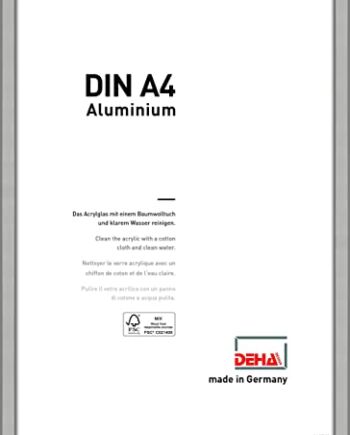 DEHA Design Ramka na zdjęcia Boston, 21x29,7 cm (A4), Srebrny matowy