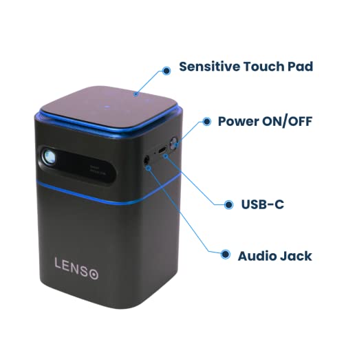 Lenso See, Mini projektor Wi-FI, obsługuje rozdzielczość 1080p Full HD 4K, Pico USB-C, kompatybilny z iPhone Android Fire TV Stick, przenośny projektor, Netflix TV, HDMI Bluetooth - obrazek 4