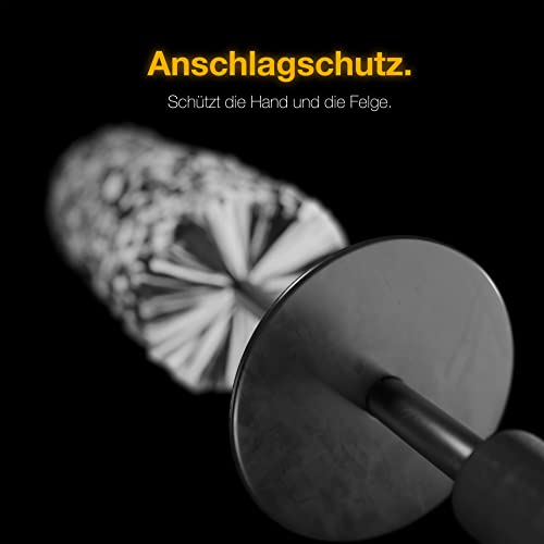 HERRENFAHRT Giętka szczotka do felg, elastyczna głowica szczotki do dokładnego czyszczenia bez zarysowań i dociera nawet do trudno dostępnych miejsc w gnieździe felgi, szczotka do felg samochodowych z mikrofibry - obrazek 5