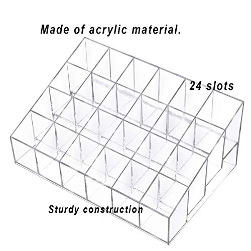 Osuter 2PCS Stojak na Szminki Organizer na Szminki Przezroczysty Ekspozycyjny Uchwyt na Kosmetyki (24 przegródki) - obrazek 4